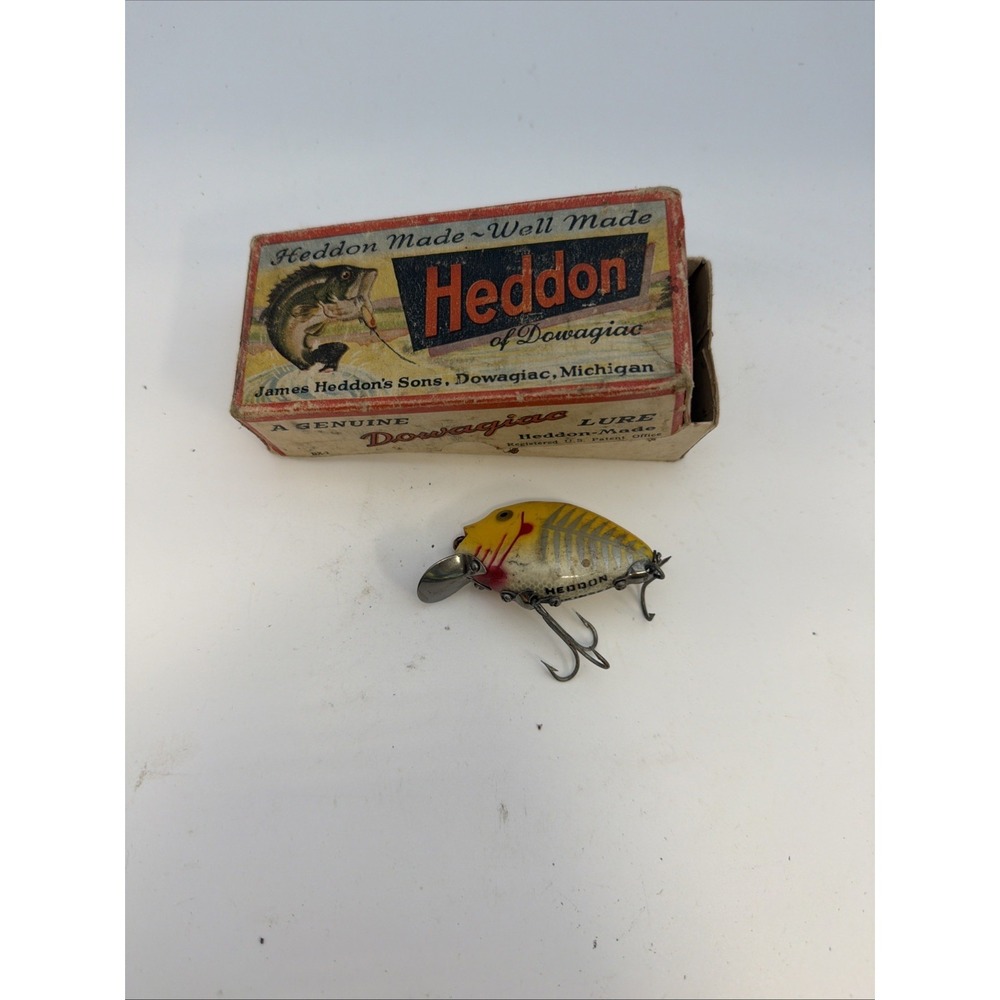 Nice Heddon 9630 XRY Punkinseed Spook Lure Yellow Shore c 1950 In Box